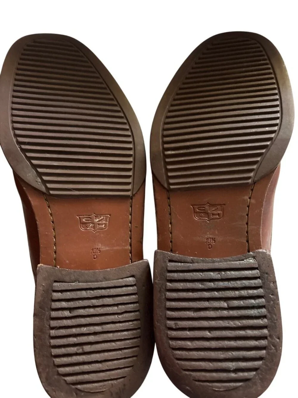 Cole Haan Mens Brown Leather Oxford Shoes Size 10.5D With Stitched Detailing